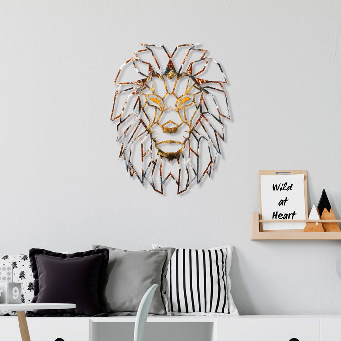 Wallity Lion - 1 Escultura de pared de metal multicolor Wallity Lion - 1 Escultura de pared de metal multicolor